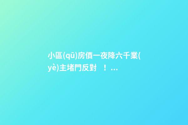 小區(qū)房價一夜降六千業(yè)主堵門反對！腰斬似的降價后果很嚴重